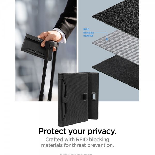 Spigen AirTag Passporttikotelo Musta