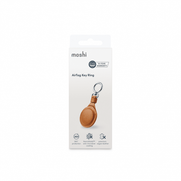 Moshi AirTag-pidike PU-nahkaa, ruskea
