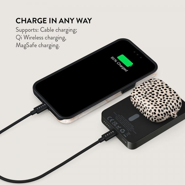 Burga Powerbank MagSafe 5000 mAh Almond Latte Metallinharmaa