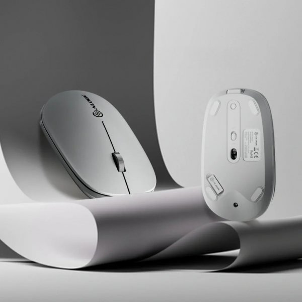 ALOGIC Langaton hiiri Echelon Bluetooth USB-C ladattava 4 painiketta Valkoinen