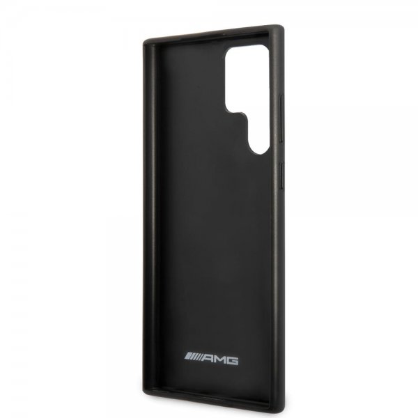 AMG Samsung Galaxy S22 Ultra Suojakuori Nahkainen hiilikuituraita Musta