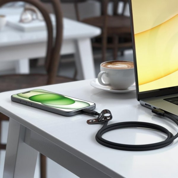 Satechi Kulma USB-C -data- ja latauskaapeli 1 m, musta