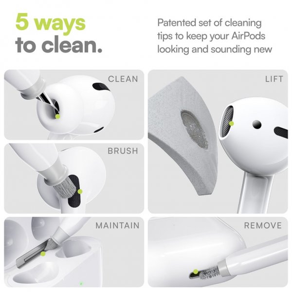 KeyBudz AirCare 2.0 Premium -puhdistussarja Lightning/USB-C
