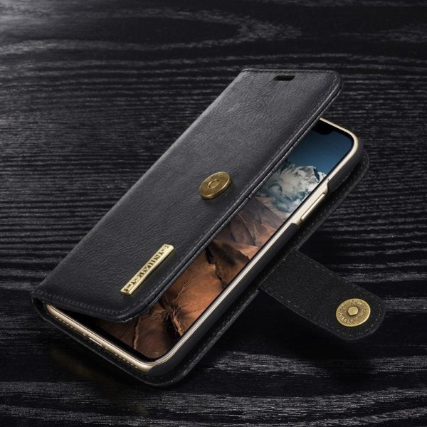 Dg.Ming iPhone X/Xs Lompakkokotelo Irrotettava Kuori Musta