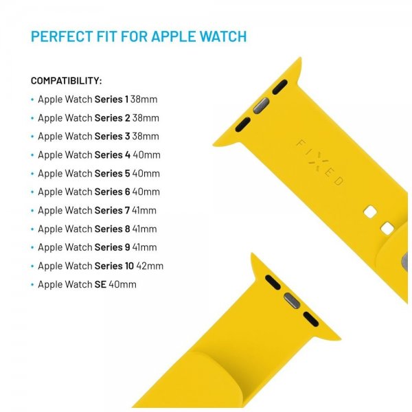 Kiinteä Apple Watch 38/40/41/42mm ranneke Silikoni Sporttihihna Keltainen