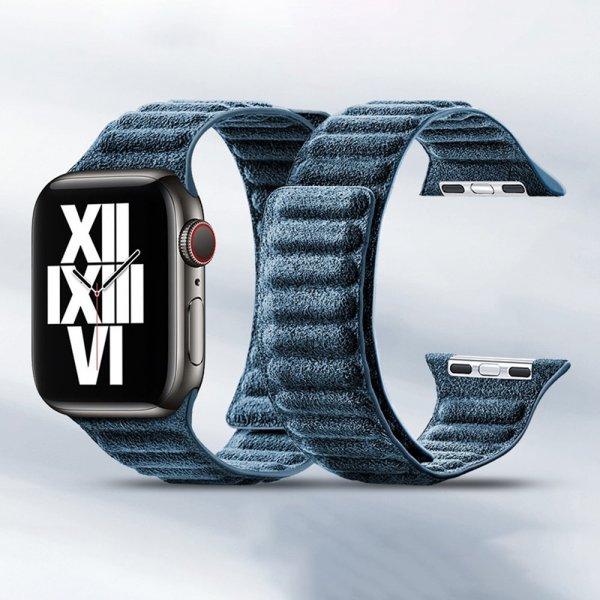 Apple Watch 38/40/41/42mm ranneke mokkaa, sininen