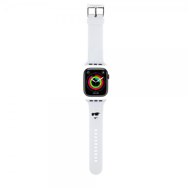 Karl Lagerfeld Apple Watch 38/40/41/42mm ranneke kumi NFT Choupette valkoinen