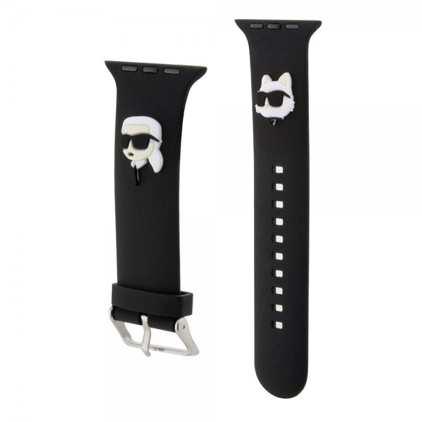 Karl Lagerfeld Apple Watch 38/40/41mm ranneke, kumia, NFT Karl & Choupette, musta