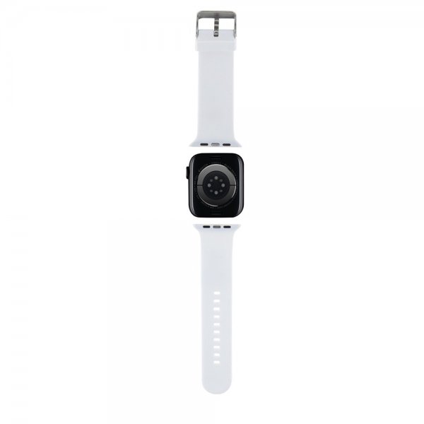 Karl Lagerfeld Apple Watch 38/40/41/42mm ranneke, kumi, NFT Karl & Choupette, valkoinen
