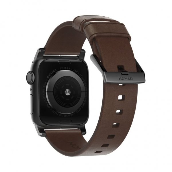 Nomad Apple Watch 38/40/41/42mm ranneke Modern Band Black Hardware Rustic Brown