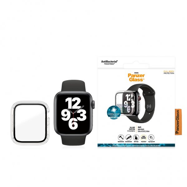 PanzerGlass Apple Watch 40 mm (Series 4/5/6/SE) kuori ja näytönsuoja Full Body Protection Clear