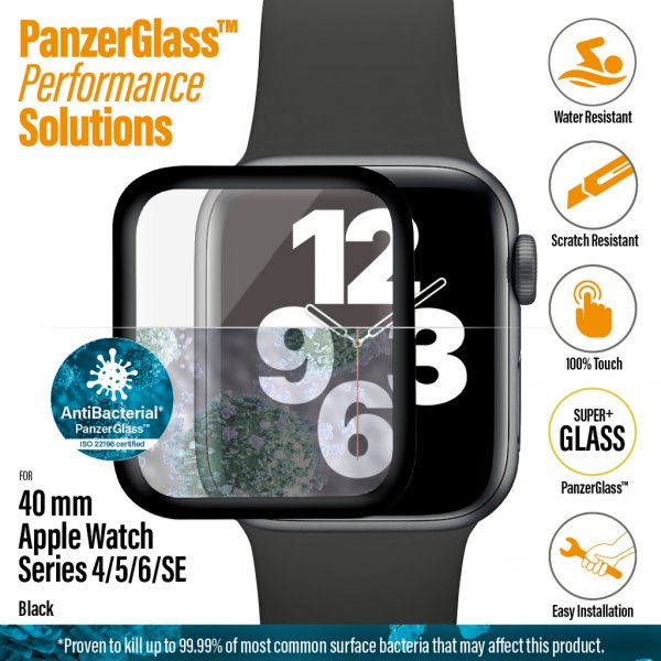 PanzerGlass Apple Watch 40mm (Series 4/5/6/SE) Näytönsuoja antibakteerinen