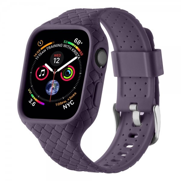 Apple Watch 41mm ranneke, kudottu kuvio, violetti
