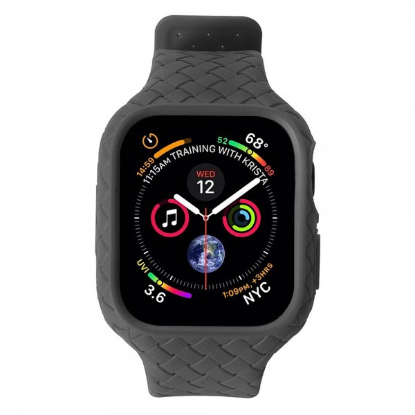 Apple Watch 41mm Ranneke, kangaskuvioitu, musta