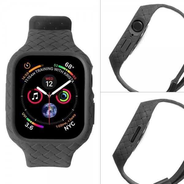 Apple Watch 41mm Ranneke, kangaskuvioitu, musta