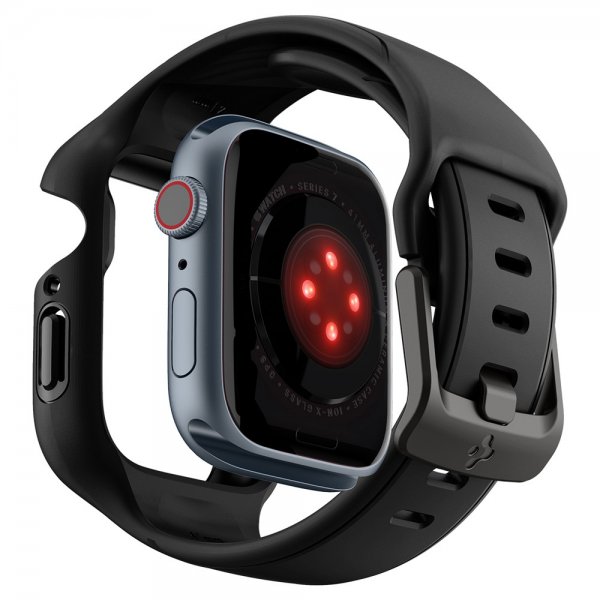 Spigen Apple Watch 41mm Suojakuori ja ranneke Liquid Air Pro, musta