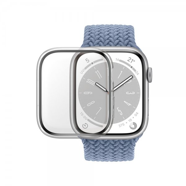 PanzerGlass Apple Watch 41 mm -kuori näytönsuojalla, kokovartalosuojus D3O, läpinäkyvä