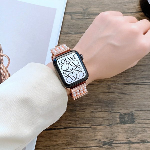 Apple Watch 44/45/46mm/Apple Watch Ultra Ranneke Helmiä Sininen