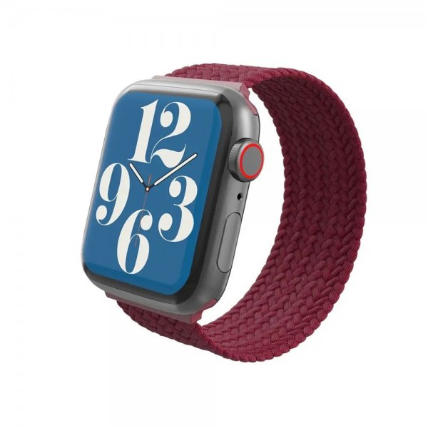 Gear4 Apple Watch 44/45/46mm/Apple Watch Ultra ranneke, punottu ranneke, Medium, Wine
