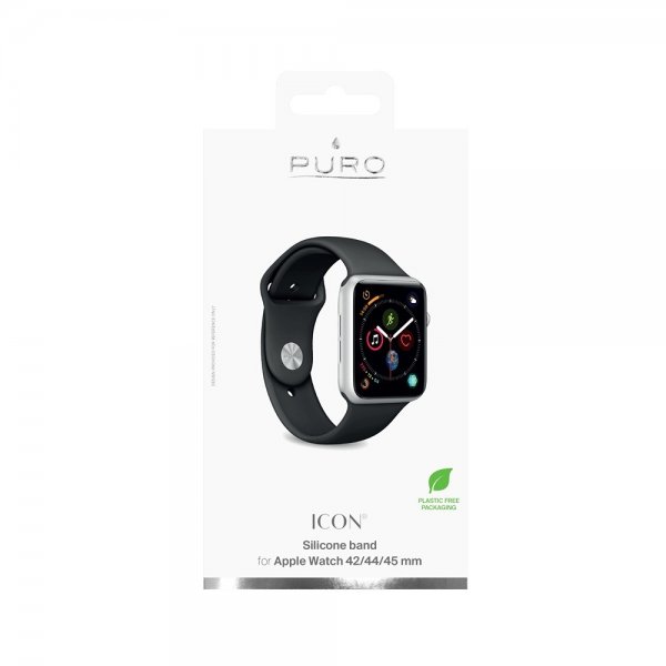 Puro Apple Watch 42/44/45mm ranneke Icon musta