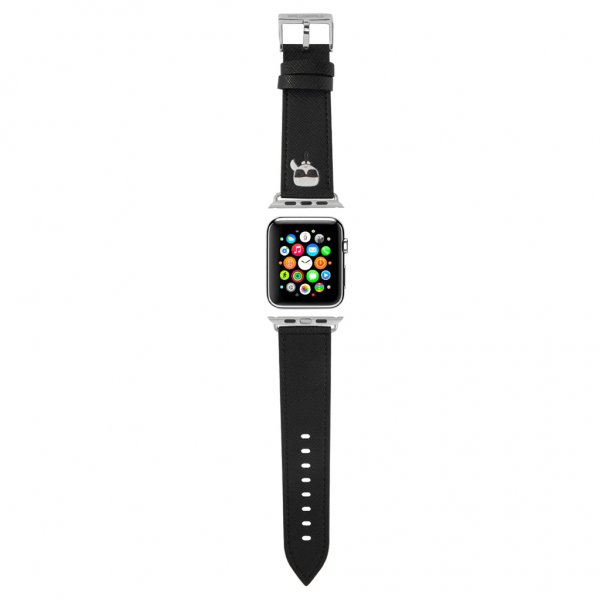Karl Lagerfeld Apple Watch 42/44/45mm/Apple Watch Ultra -ranneke Saffiano Musta