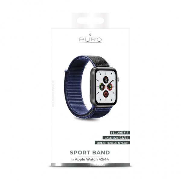 Puro Apple Watch 44/45/46mm/Apple Watch Ultra ranneke Sport Band sininen