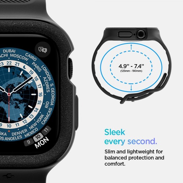 Spigen Apple Watch 42mm (Series 10/11) Ranneke ja Suojakuori Vault Pro Matte Black