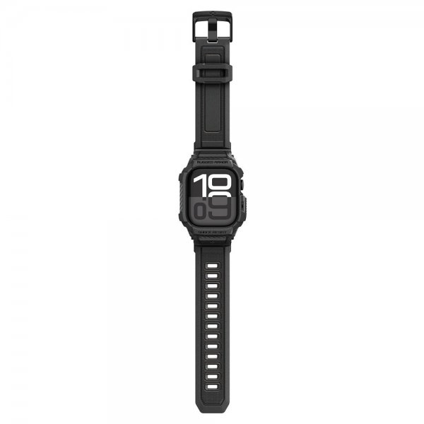 Spigen Apple Watch 42mm (sarja 10/11) Rugged Armor Pro 2 ranneke Mattamusta
