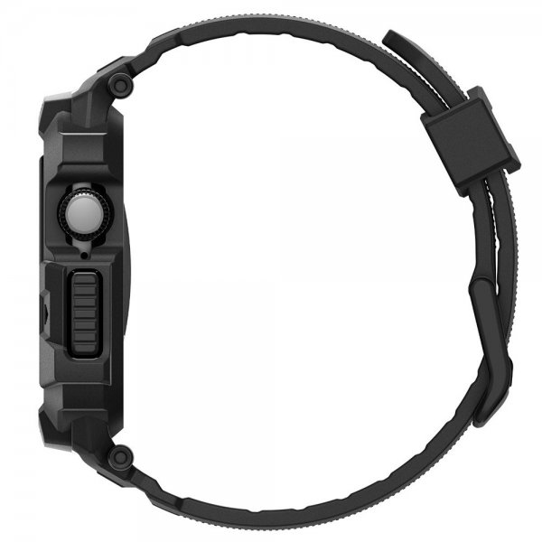 Spigen Apple Watch 42mm (sarja 10/11) Rugged Armor Pro 2 ranneke Mattamusta