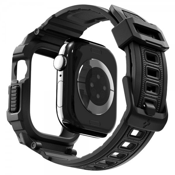 Spigen Apple Watch 42mm (sarja 10/11) Rugged Armor Pro 2 ranneke Mattamusta