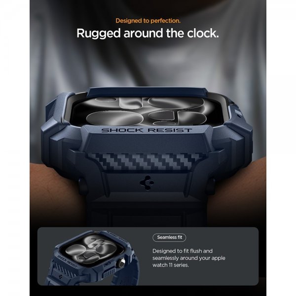 Spigen Apple Watch 42mm (Series 10/11) ranneke Rugged Armor Pro 2 Navy Blue