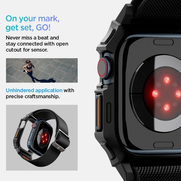 Spigen Apple Watch 42mm (Series 10/11) ranneke ja suojakotelo Lite Fit Pro Matte Black
