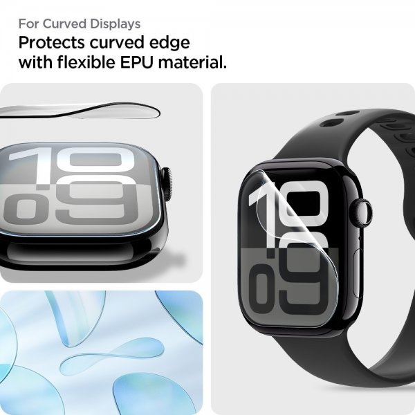 Spigen Apple Watch 42mm (sarja 10/11) Näytönsuoja EliteShield EZ Fit 2-pakkaus