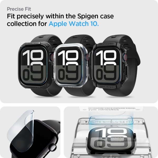 Spigen Apple Watch 42mm (sarja 10/11) Näytönsuoja EliteShield EZ Fit 2-pakkaus
