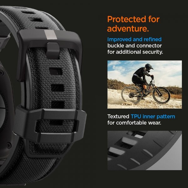 Spigen Apple Watch 44/45/46/49mm ranneke DuraPro Armor Musta