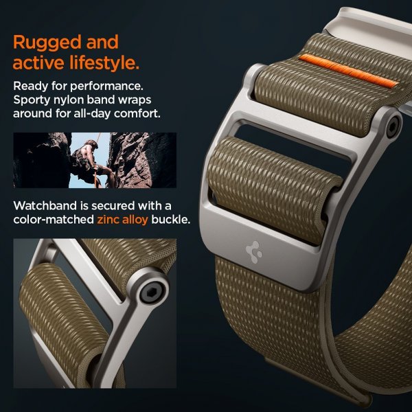 Spigen Apple Watch 44/45/46mm/Ultra 49mm ranneke DuraPro Flex Khaki