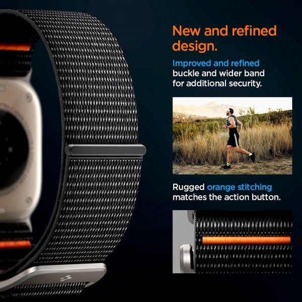 Spigen Apple Watch 44/45/46mm/Ultra 49mm ranneke DuraPro Flex Musta