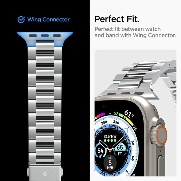 Spigen Apple Watch 44/45/46mm/Ultra 49mm ranneke Modern Fit 316L Silver