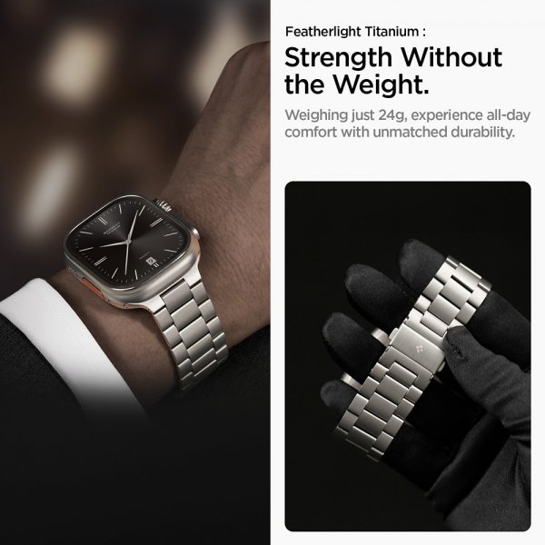 Spigen Apple Watch 44/45/46mm/Ultra 49mm ranneke Modern Fit titaani Natural Titanium