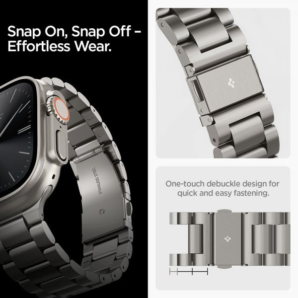 Spigen Apple Watch 44/45/46mm/Ultra 49mm ranneke Modern Fit titaani Natural Titanium