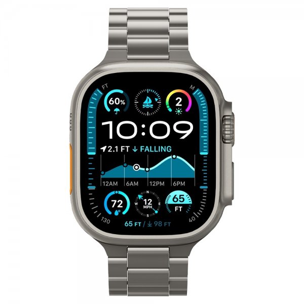 Spigen Apple Watch 44/45/46mm/Ultra 49mm ranneke Modern Fit titaani Natural Titanium