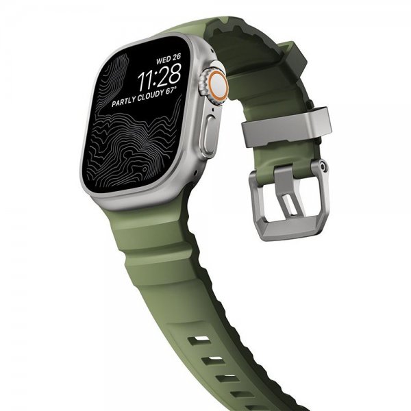 Nomad Apple Watch 44/45/46mm/Ultra 49mm ranneke Rocky Point Natural Forest