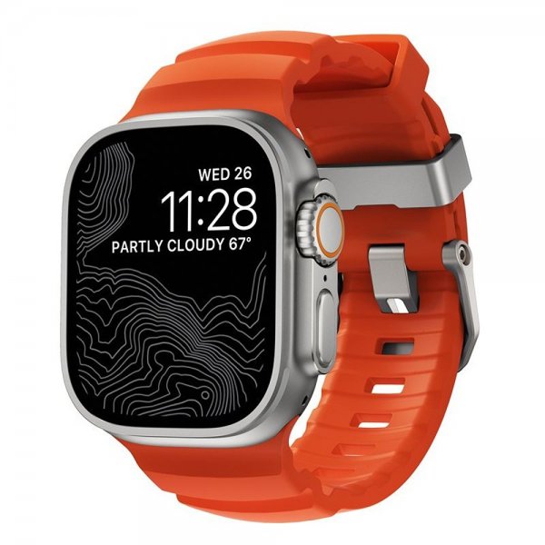 Nomad Apple Watch 44/45/46mm/Ultra 49mm ranneke Rocky Point Natural Magma
