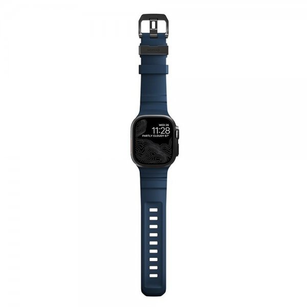 Nomad Apple Watch 44/45/46mm/Ultra 49mm ranneke Rocky Point Musta Atlantic