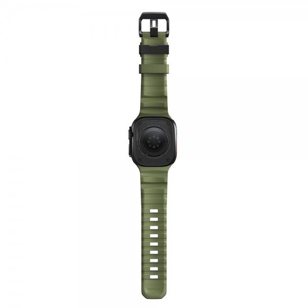 Nomad Apple Watch 44/45/46mm/Ultra 49mm ranneke Rocky Point, musta/vihreä