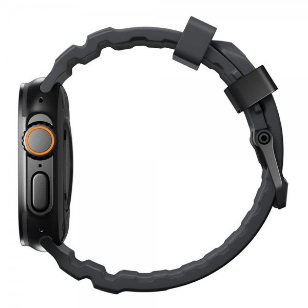 Nomad Apple Watch 44/45/46mm/Ultra 49mm ranneke Rocky Point, musta Storm