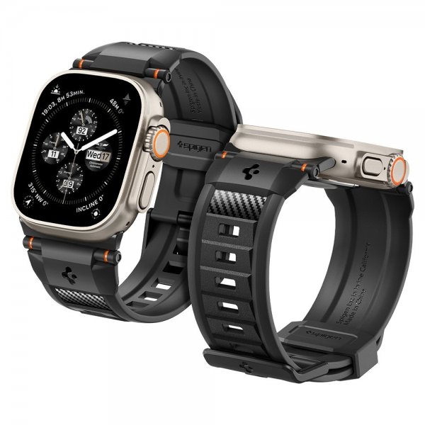 Spigen Apple Watch 44/45/46mm/Ultra 49mm ranneke Rugged Ultra Matte Black