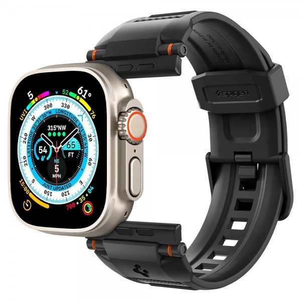 Spigen Apple Watch 44/45/46mm/Ultra 49mm ranneke Rugged Ultra Matte Black