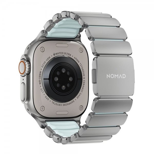 Nomad Apple Watch 44/45/46mm/Ultra 49mm ranneke Stratos Band Natural Icy Blue Glow