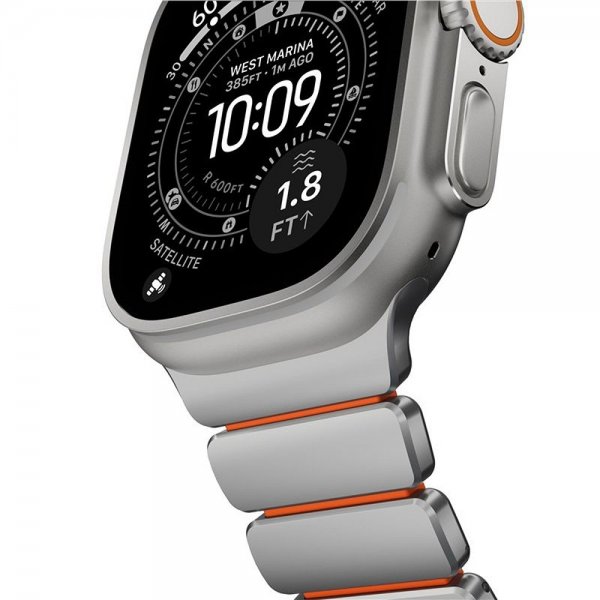 Nomad Apple Watch 44/45/46mm/Ultra 49mm ranneke Stratos Band Natural Ultra Orange